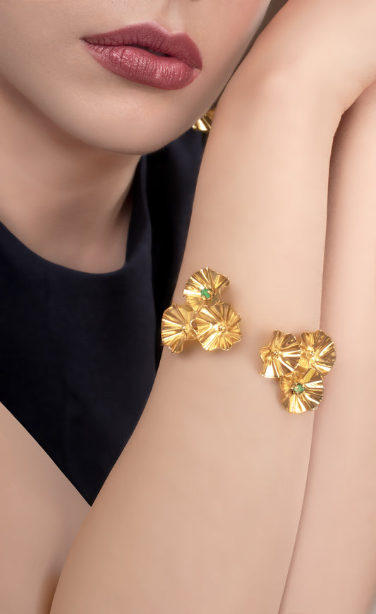 Pulsera Malva Esmeralda II Dorada