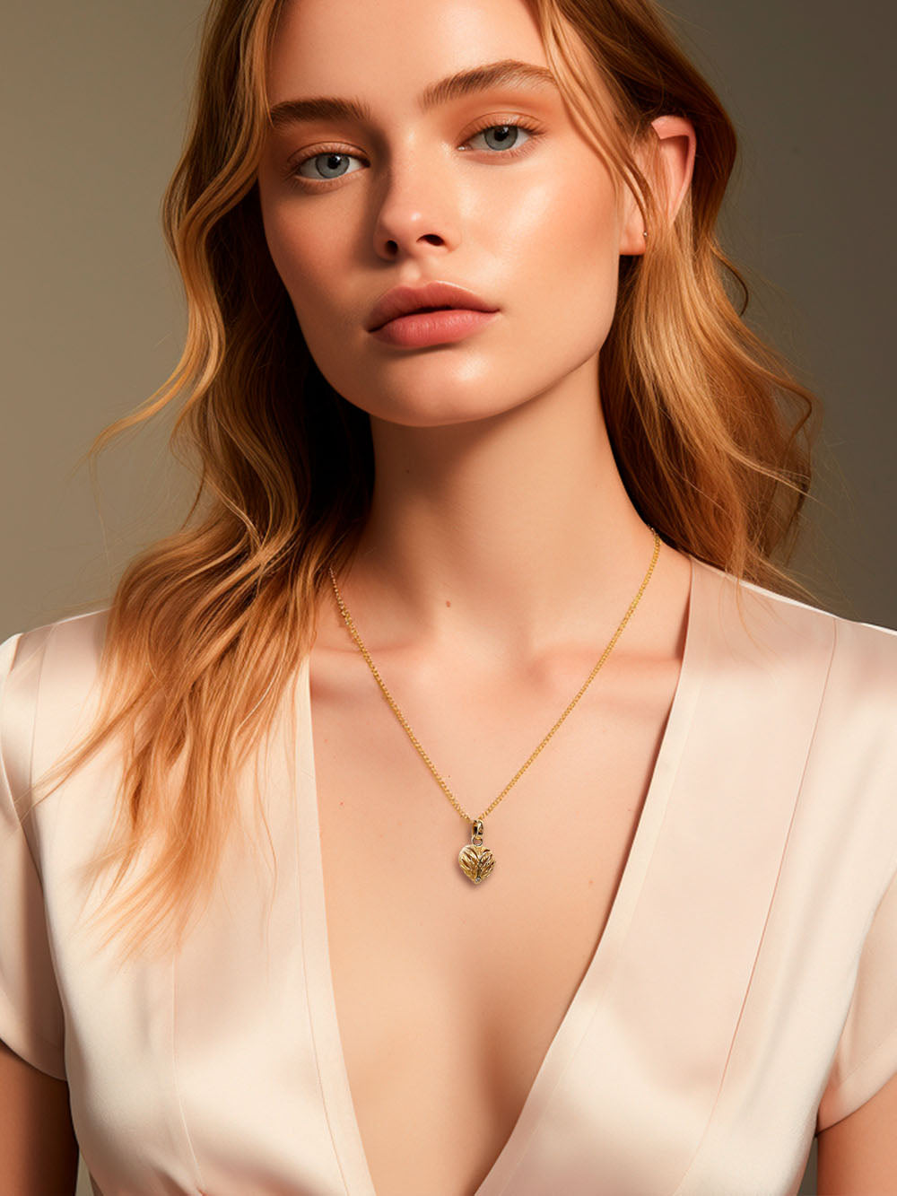 Collar corazon de oro 18k y diamantes.