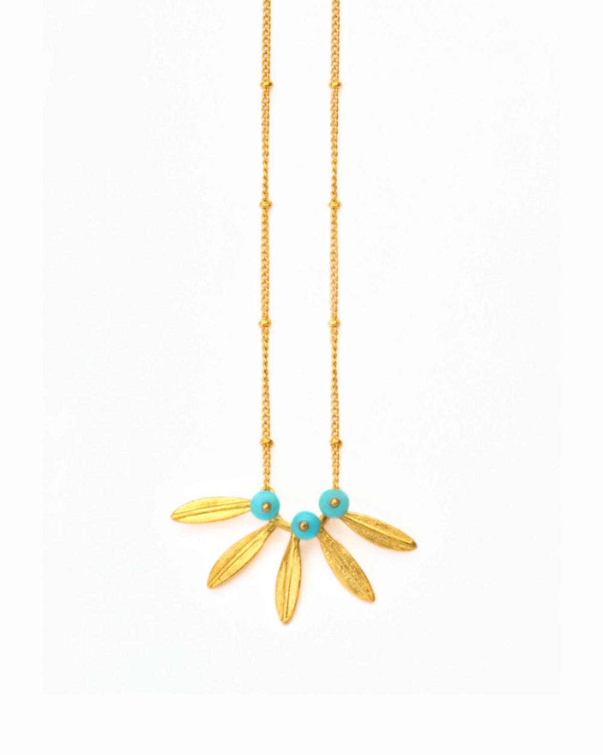 Collar Flor Frailejón Turquesa