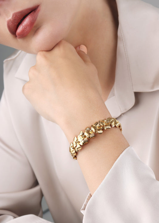 Pulsera Margaritas en Plata 950 Enchape en Oro