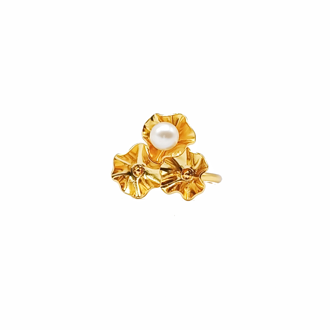 Anillo Malva II Perla Dorado