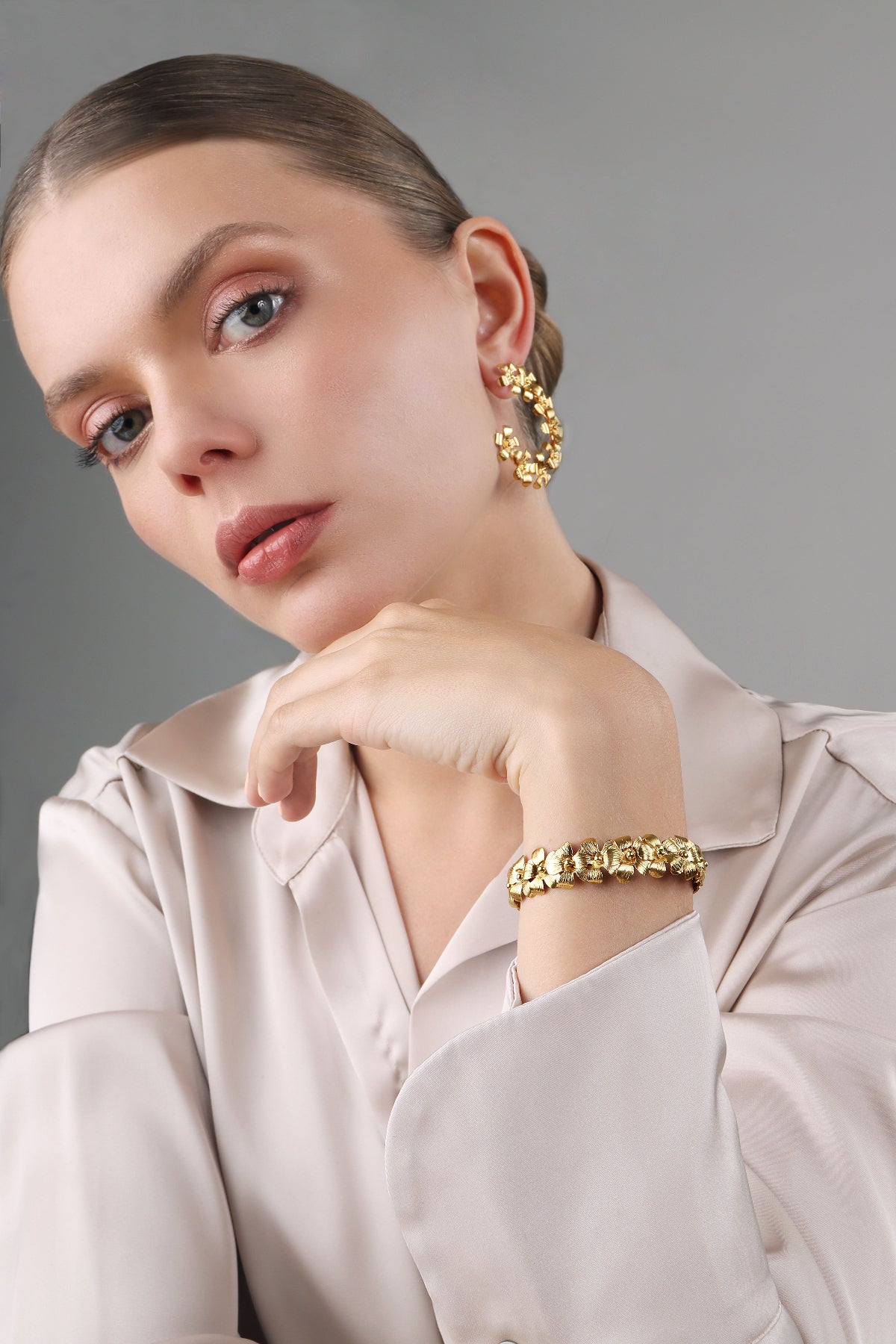 Pulsera Margaritas en Plata 950 Enchape en Oro