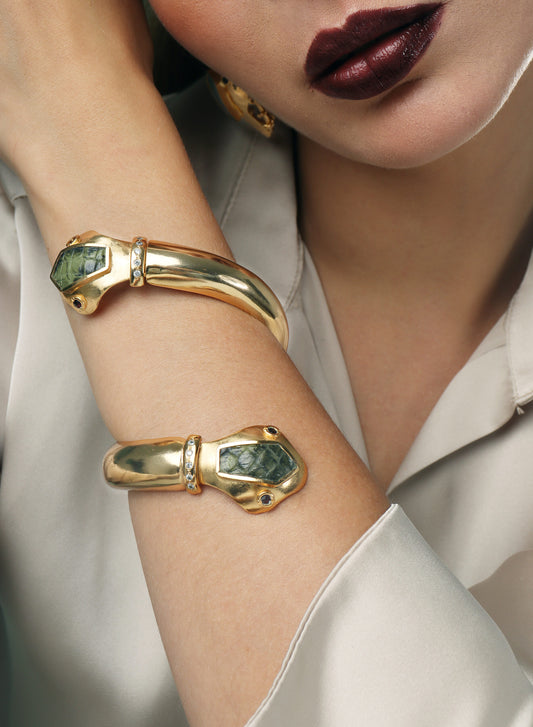 Brazalete Cobra "Naja Aje" Piel y Piedras