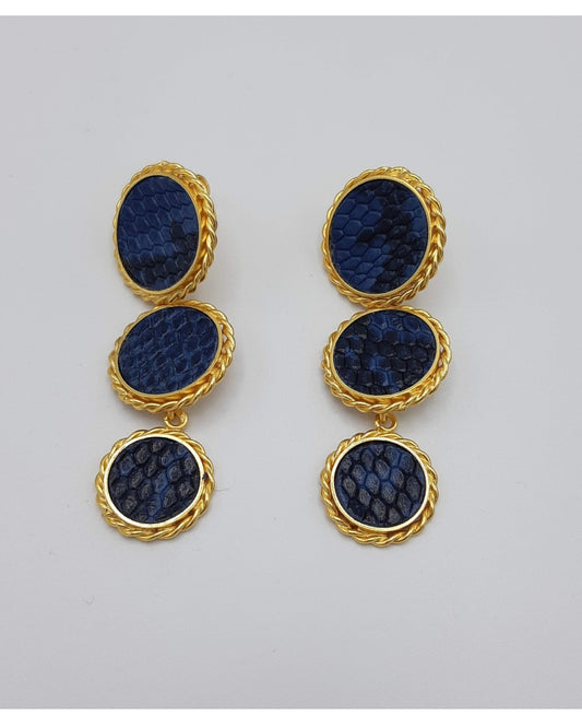 Aretes Tres Discos Cuero