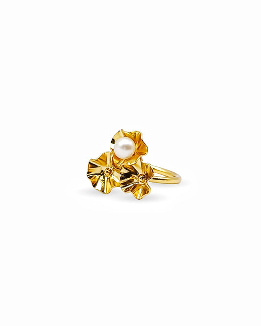 Anillo Malva II Perla Dorado