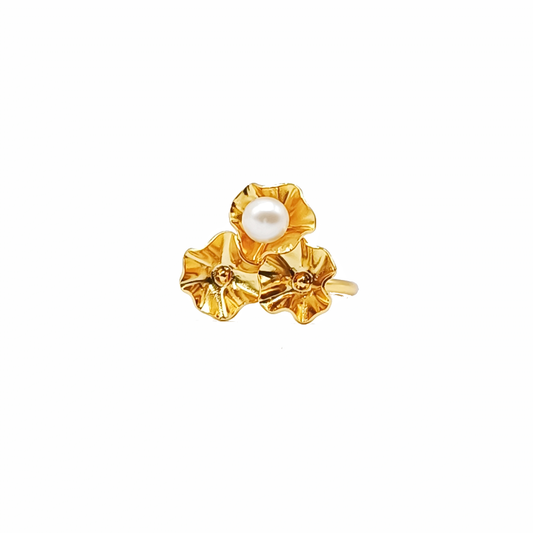 Anillo Malva II Perla Dorado