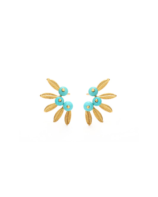 Aretes Flor Frailejon Turquesa