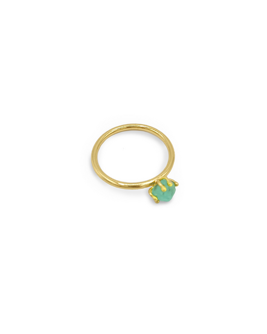 Anillo Pistilo I Esmeralda Dorado.