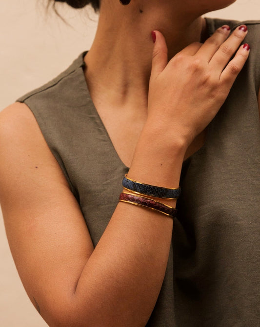 Pulseras "Ambirose" Delgadas con Cuero/Piel.