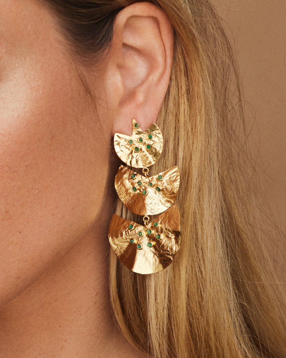 Aretes Triple Abanico Flycatcher Esmeraldas