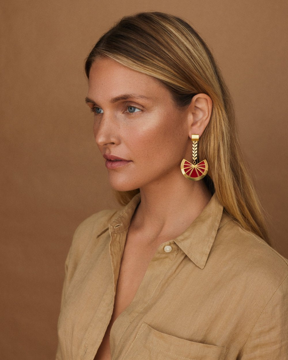 Aretes largos esmalte Twist